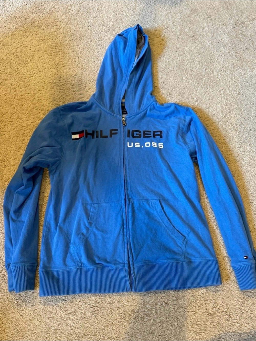 Tommy Hilfiger Bright Blue Full-Zip Hooded Jacket
